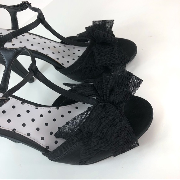 Kate Young Black with ribbon high Heels size 8(20) - Picture 3 of 8